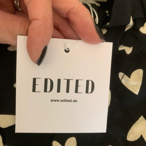 NWT EDITED meike black and white heart pattern blouse size eu 34 us size small - Picture 3 of 10